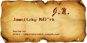 Jamnitzky Márk névjegykártya